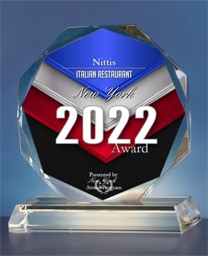 Nitti's selected as 2022 New York Award winner for Italian Restaurant