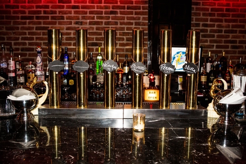 Draft beers on tap available at the bar
