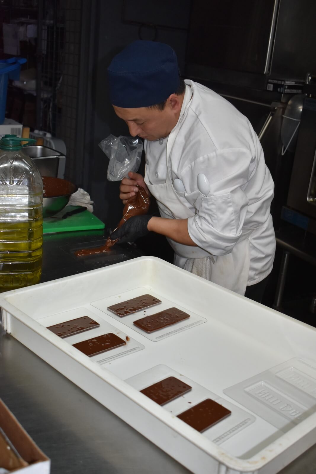 Chef preparing Nitti's chocolate bars