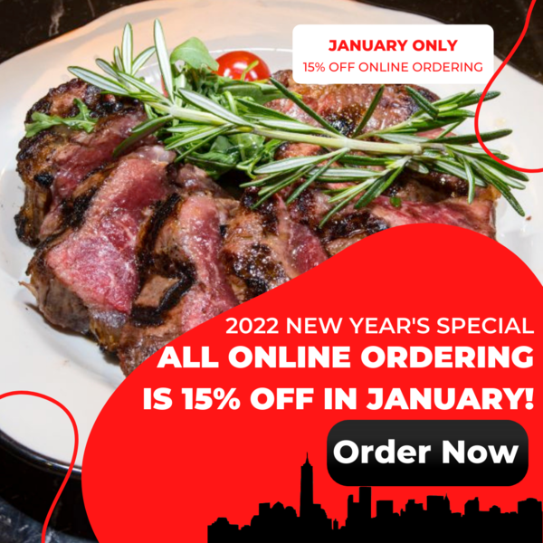 All January long online ordering is 15% off