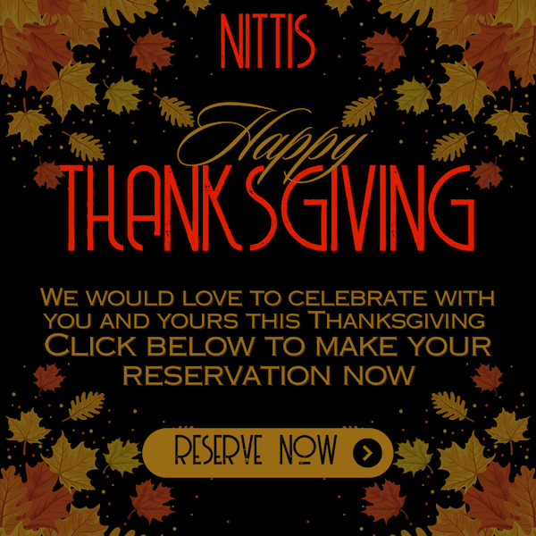 Nitti's will be open normal hours for Thanksgiving Day!